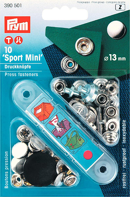 фото - 390501 Prym Кнопки "Sport-mini" серебристые 13мм